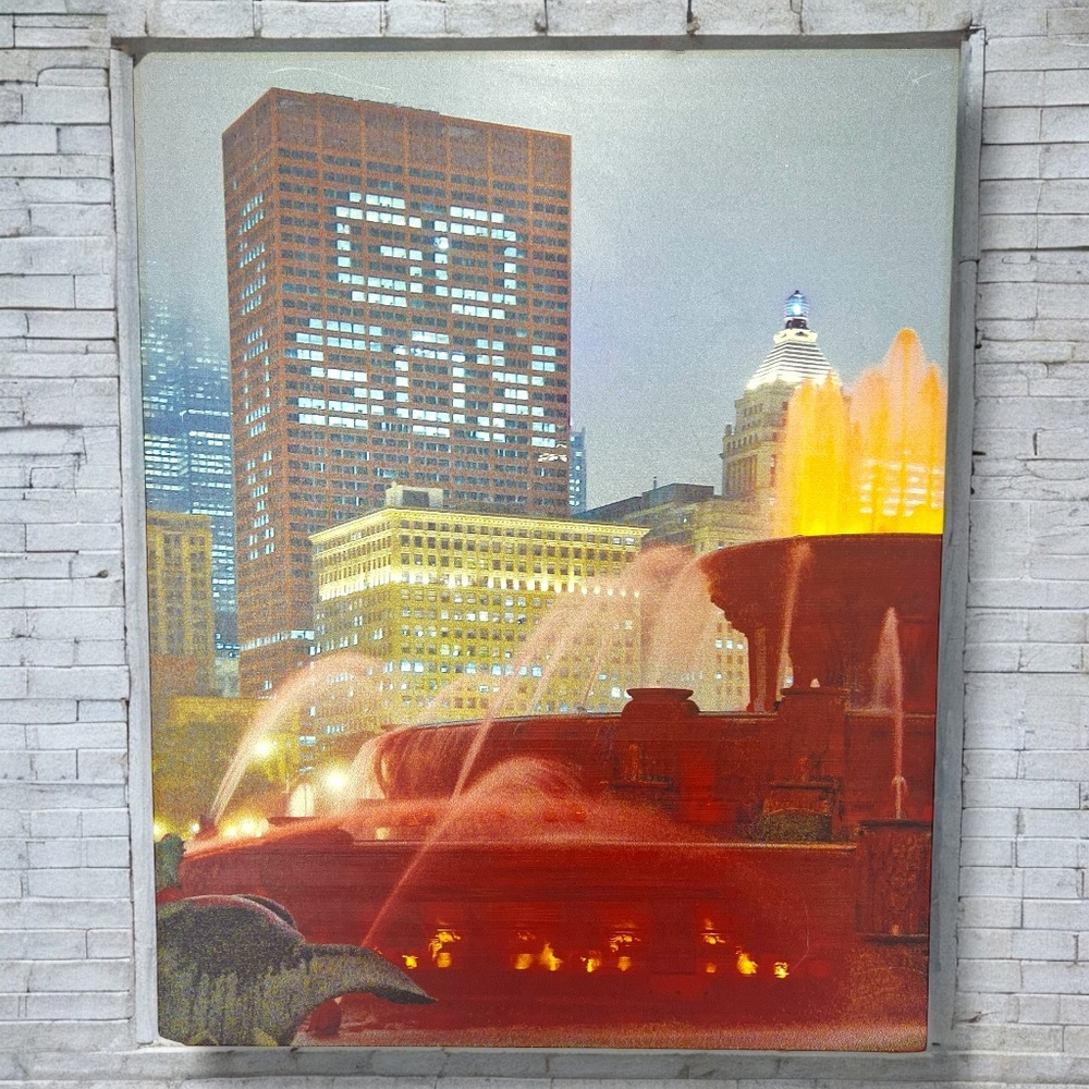 Chicago White‎ Sox Buckingham Fountain Foam Board Print Go Sox Skyline NO FRAME